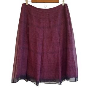 Brooks Brothers Womens Silk Chiffon A-Line Skirt Size 12 Lined Career Acadamia